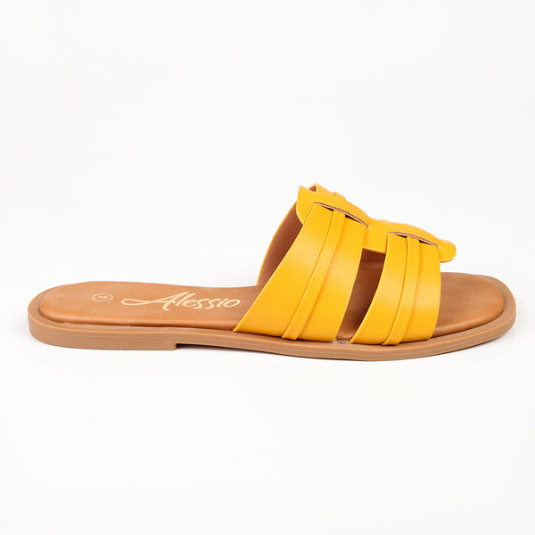 Alessio Push In Sandal - Mustard