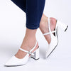 Madison Ladies Slingback Fashion Court Heel- White