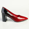 Madison Faded Fashion Court Block Heel - Red/Black