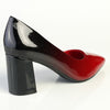 Madison Faded Fashion Court Block Heel - Red/Black