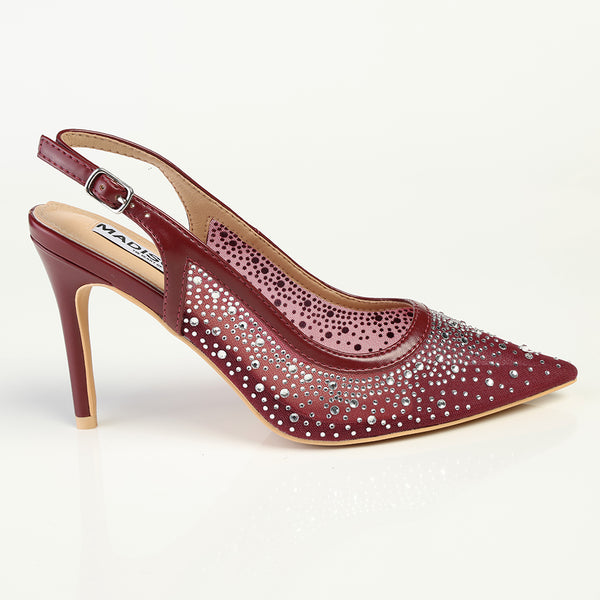Madison Quinn Closed Toe Slingback Diamond - Wine