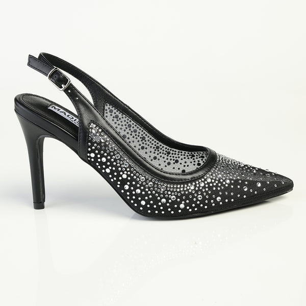 Madison Quinn Closed Toe Slingback Diamond - Black