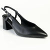 Madison Quest V Vamp Slingback On Medium Block Heel - Black