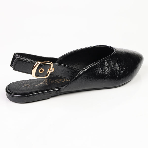 Alessio Pointy Mule - Black