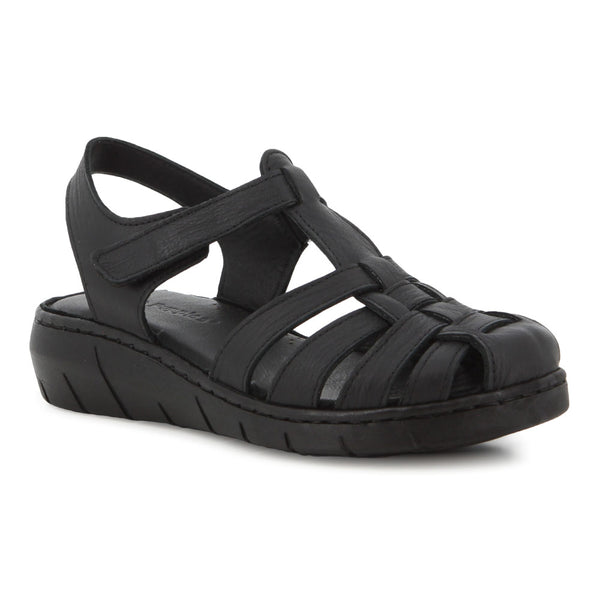 Hush Puppies Shilah Leather Closed Toe Sandal - Black