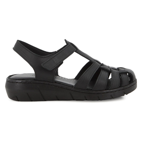 Hush Puppies Shilah Leather Closed Toe Sandal - Black