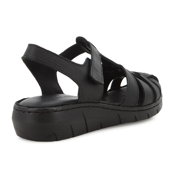 Hush Puppies Shilah Leather Closed Toe Sandal - Black