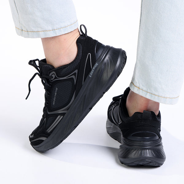 Skechers Edgeride Lace Up Sneaker - Black