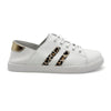Julz Vicki Leather Sneaker - White Leopard Stripes