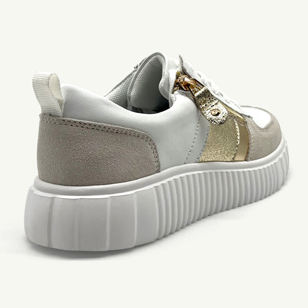 Julz Iris Leather Sneaker - White/Gold