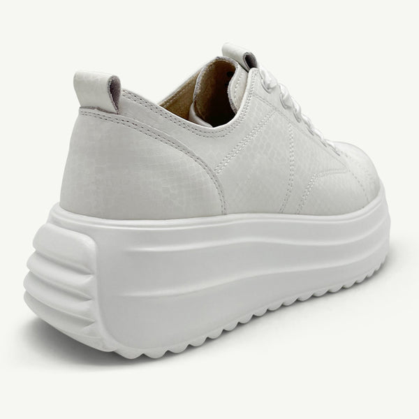 Julz Raya Leather Sneaker - White Snake