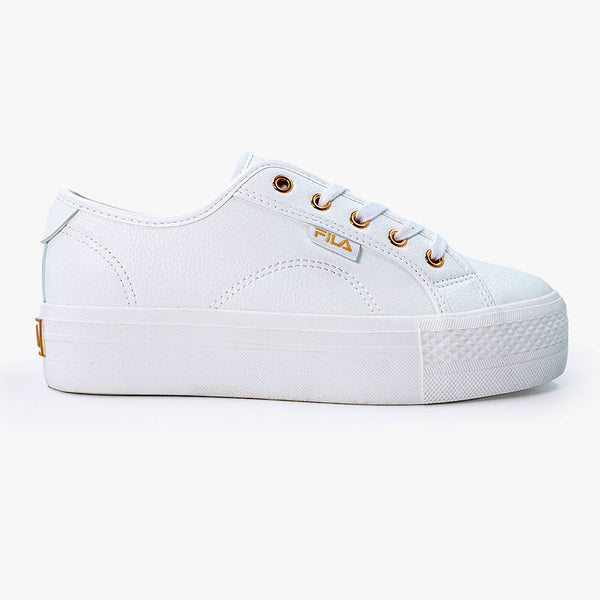 FILA Alessia MM Platform Sneaker - Gold/White
