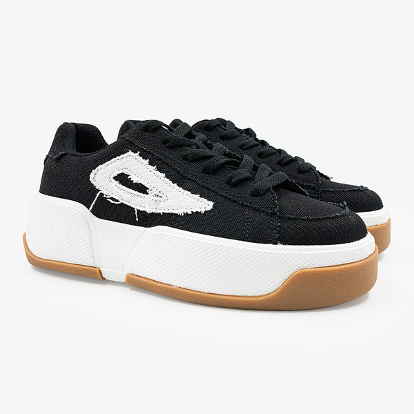 FILA Sangria Canvas Sneaker - Black/ White