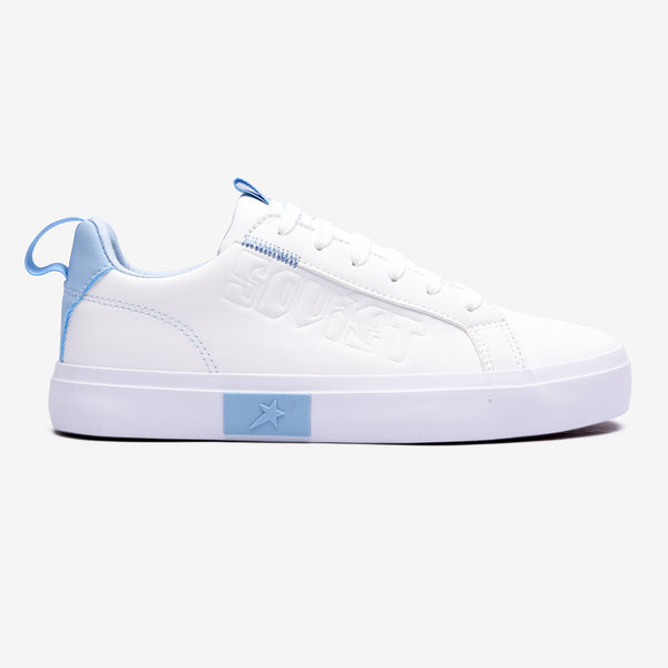 Soviet  Ladies Hollywood Lace Up Sneaker - White Blue