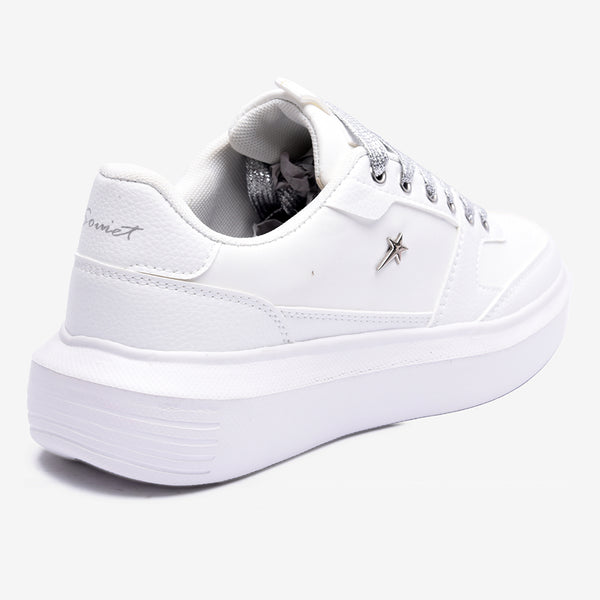 Soviet L Sylvie Casual Sneaker - White and Silver