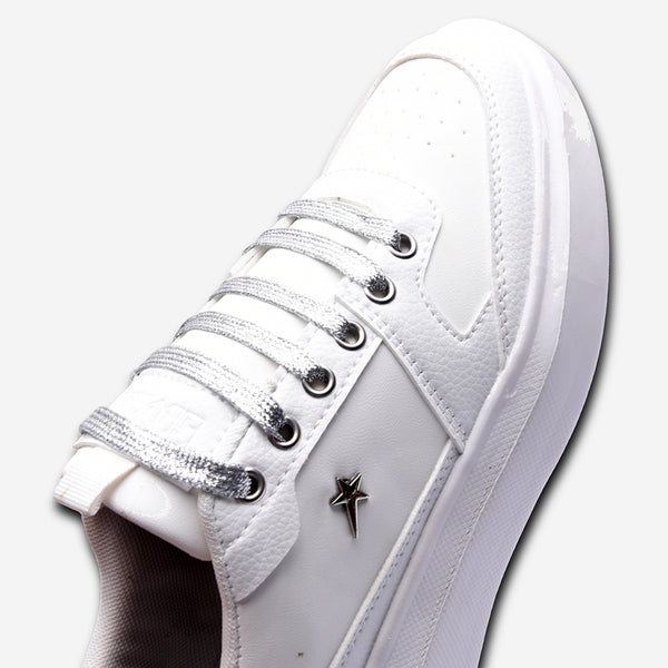 Soviet L Sylvie Casual Sneaker - White and Silver