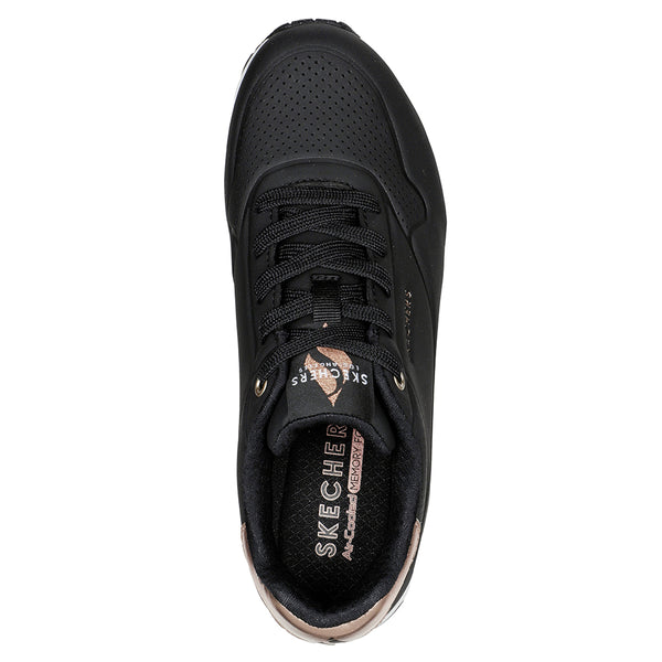 Skechers Uno Lace Up Sneaker - Black