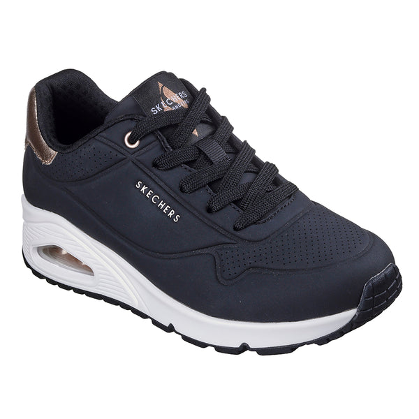 Skechers Uno Lace Up Sneaker - Black
