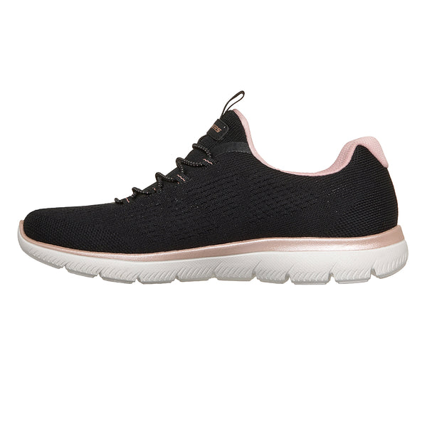 Skechers Women Summits Slip-On Sneaker - Black/ Rose