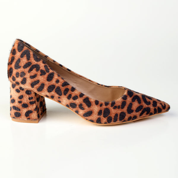 Madison Ginger 2 Block Heel Court - Leopard