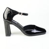 Madison Odessa Open Waist Ankle Tie Block Heel Court - Black