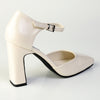 Madison Odessa Open Waist Ankle Tie Block Heel Court - Off White