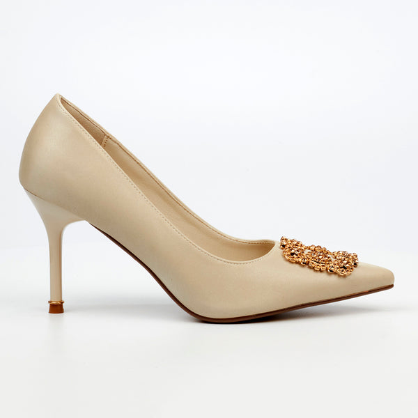 Butterfly Feet Lanelle 1 Stiletto Court With Trim - Champagne