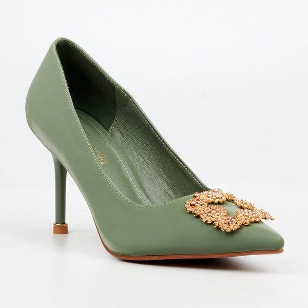 Butterfly Feet Lanelle 1 Stiletto Court With Trim - Green