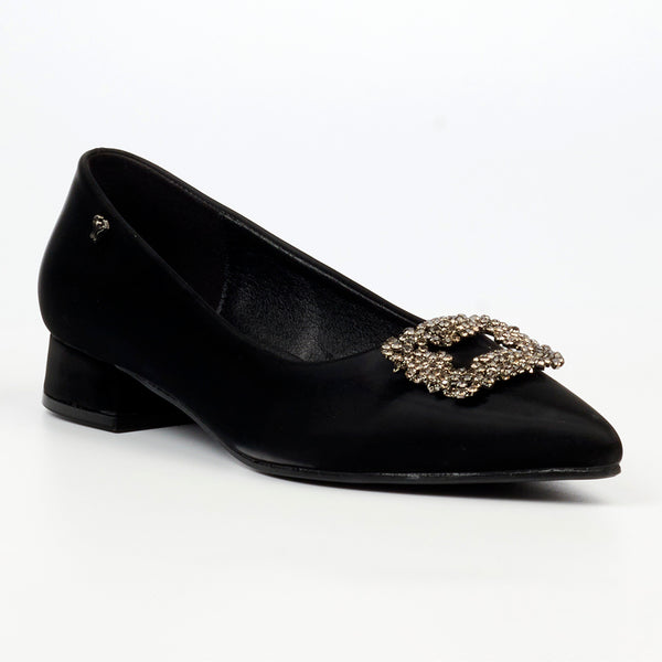 Butterfly Feet Leonore 1 Low Block Heel - Black
