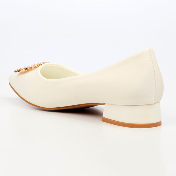 Butterfly Feet Leonore 1 Low Block Heel - White