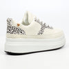 Butterfly Feet Senhora 26 Platform Animal Print Sneaker -  White