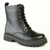 Madison Lace Up Combat Boots - Black