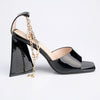 Madison Addison Ankle Chain Sandals - Black-Madison Heart of New York-Buy shoes online