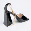 Madison Addison Ankle Chain Sandals - Black-Madison Heart of New York-Buy shoes online