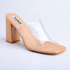 Madison Amanda Block Heel Sandals - Clear/Nude-Madison Heart of New York-Buy shoes online