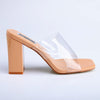 Madison Amanda Block Heel Sandals - Clear/Nude-Madison Heart of New York-Buy shoes online