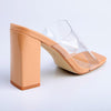 Madison Amanda Block Heel Sandals - Clear/Nude-Madison Heart of New York-Buy shoes online