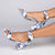 Madison Judith Block Heel Sandals - Blue Floral-Madison Heart of New York-Buy shoes online
