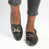 Madison Kerri Metal Trim Loafer - Black-Madison Heart of New York-Buy shoes online