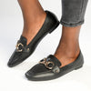 Madison Kerri Metal Trim Loafer - Black-Madison Heart of New York-Buy shoes online