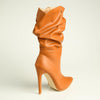 Madison Kessa Rouched Stiletto Boot - Tan-Madison Heart of New York-Buy shoes online