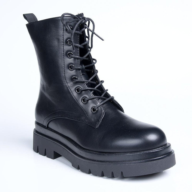 Madison Kiki Chunky Military Boot - Black | Shoe Box Online Store