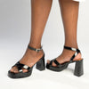 Madison Lesi Platform Block Heel - Black-Madison Heart of New York-Buy shoes online