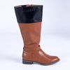 Madison Vienna Two Tone Rider Boot - Tan/Black-Madison Heart of New York-Buy shoes online