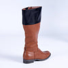 Madison Vienna Two Tone Rider Boot - Tan/Black-Madison Heart of New York-Buy shoes online