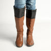 Madison Vienna Two Tone Rider Boot - Tan/Black-Madison Heart of New York-Buy shoes online