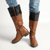 Madison Vienna Two Tone Rider Boot - Tan/Black-Madison Heart of New York-Buy shoes online